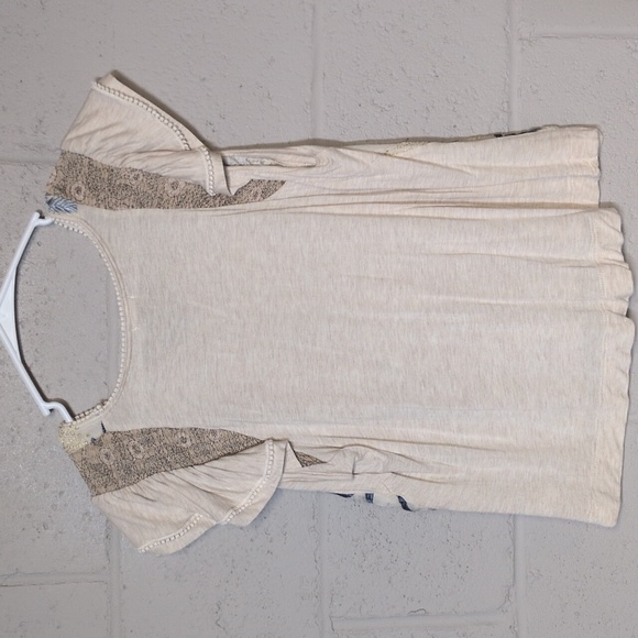 TINY by Anthropologie Embroidered Floral Sheer Front Blouse Size Small - Picture 5 of 6